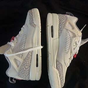 Jordan White with Cement-Print Sneakers